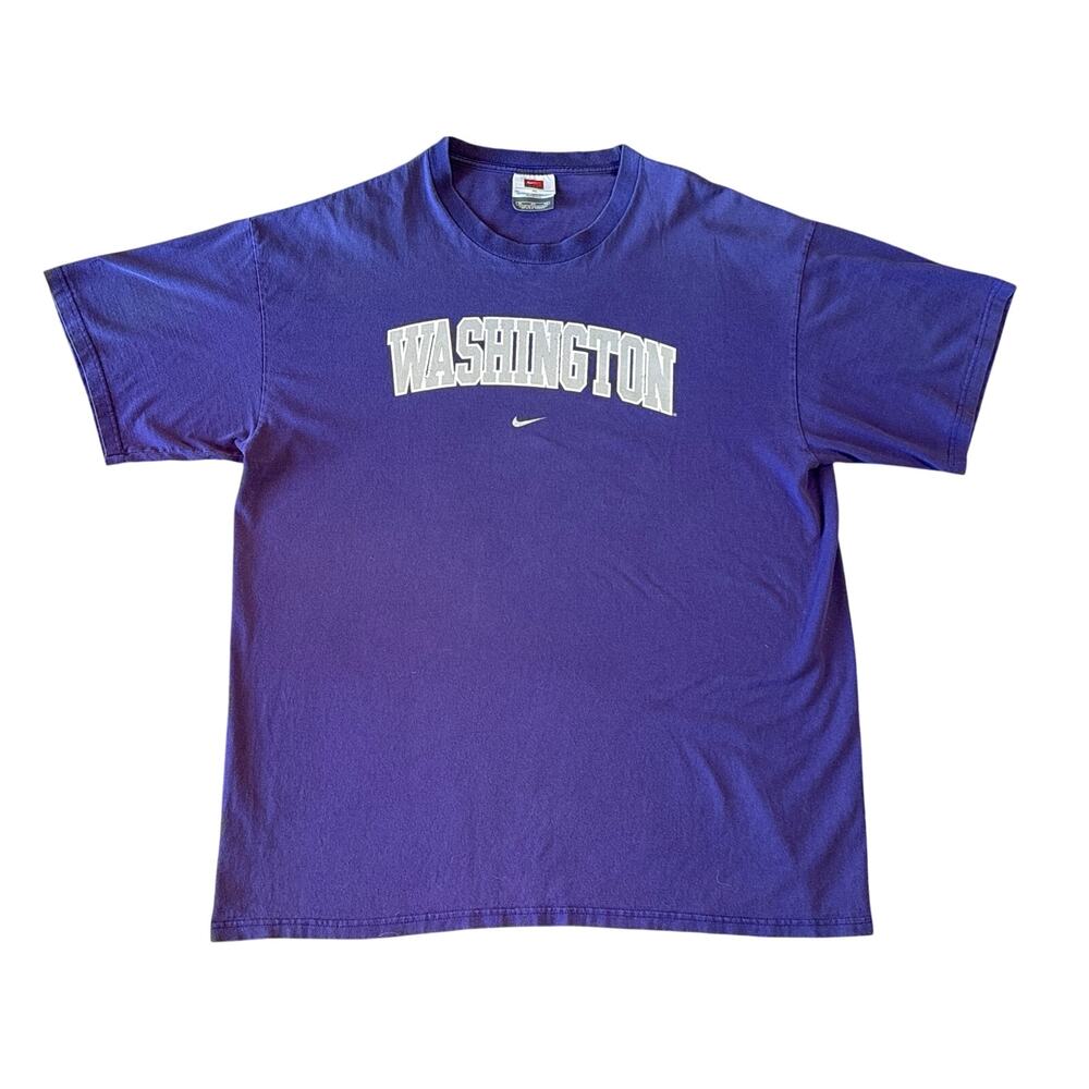 Y2K Nike Team Center Swoosh Washington Huskies purple XL tee shirt